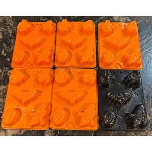 JELL-O Jello Halloween Jiggler 6 molds!  5 orange & 1 black Perfect for a party!